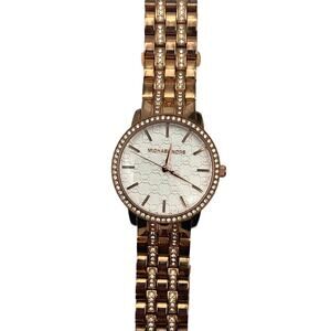 Michael Kors MK-3193 Rose Gold logo Womens Watch 35mm - New Battery - WR 5 ATM